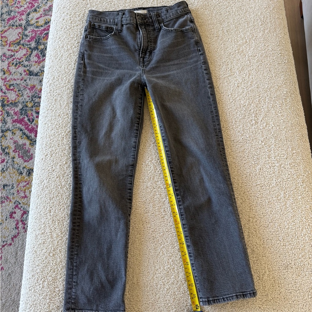 Madewell Straight Leg Jeans in Washed Charcoal Gray